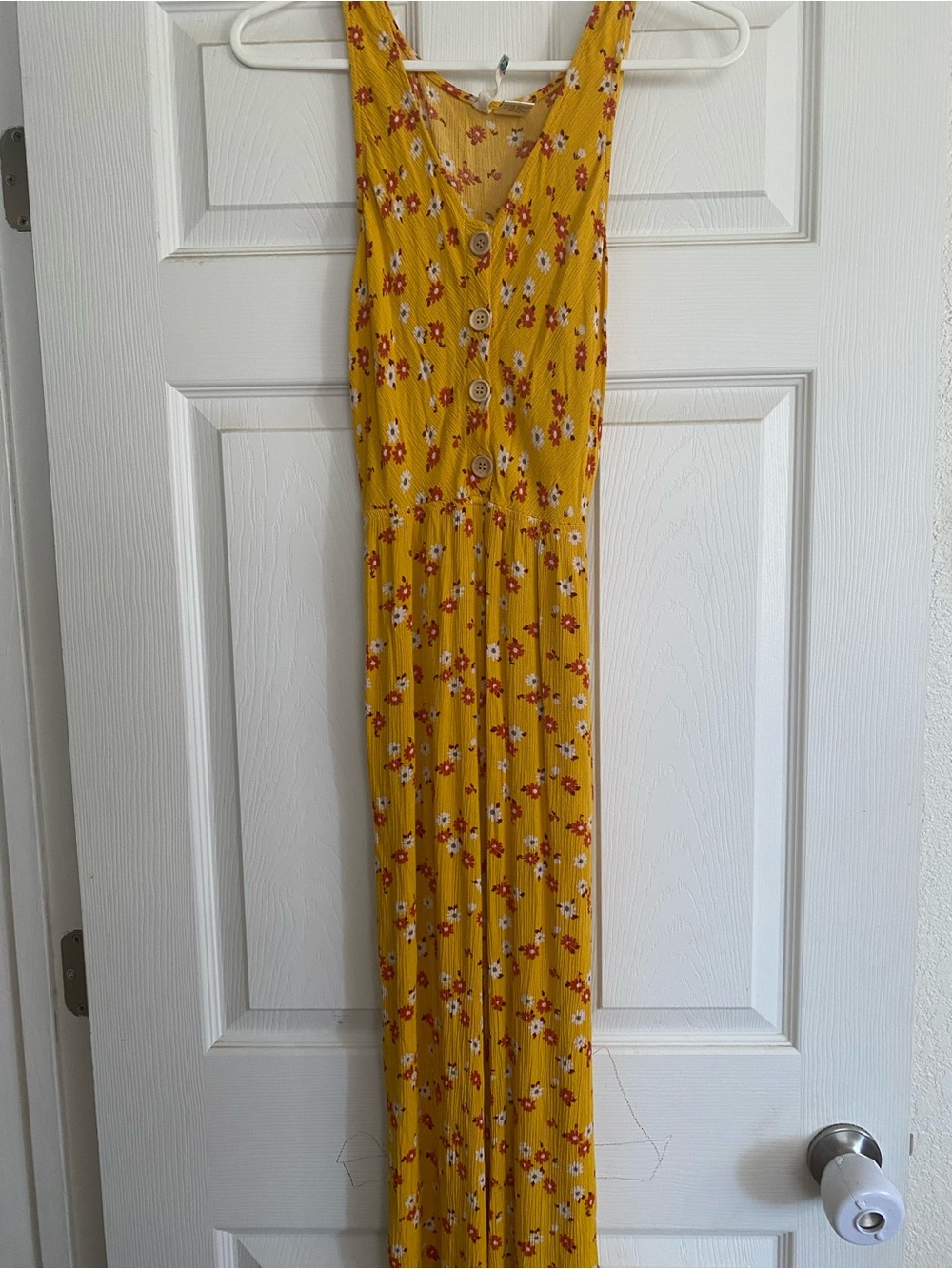 Yellow Floral Button-Front Jumper